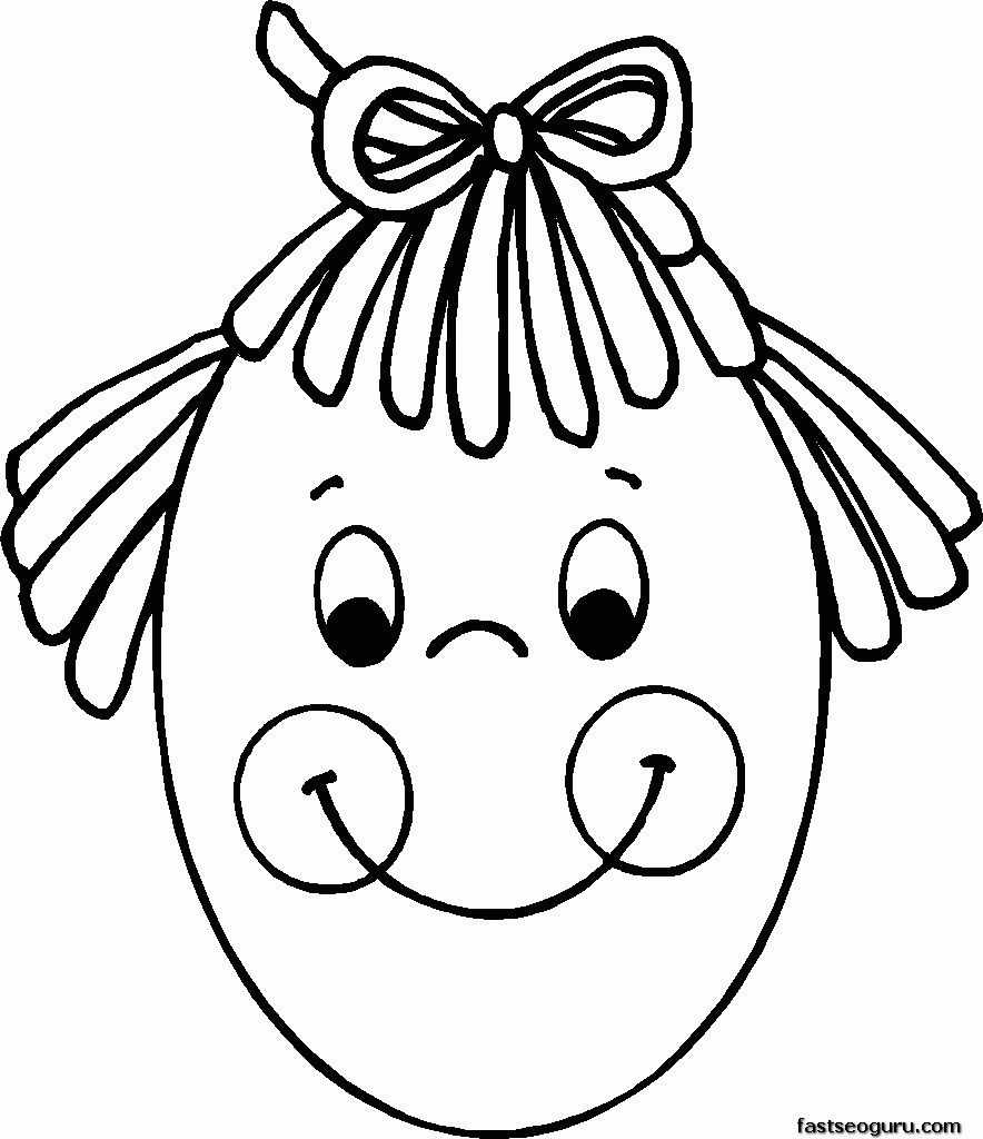 Related Little Girl Face Coloring Pages item-21286, Little Girl ...
