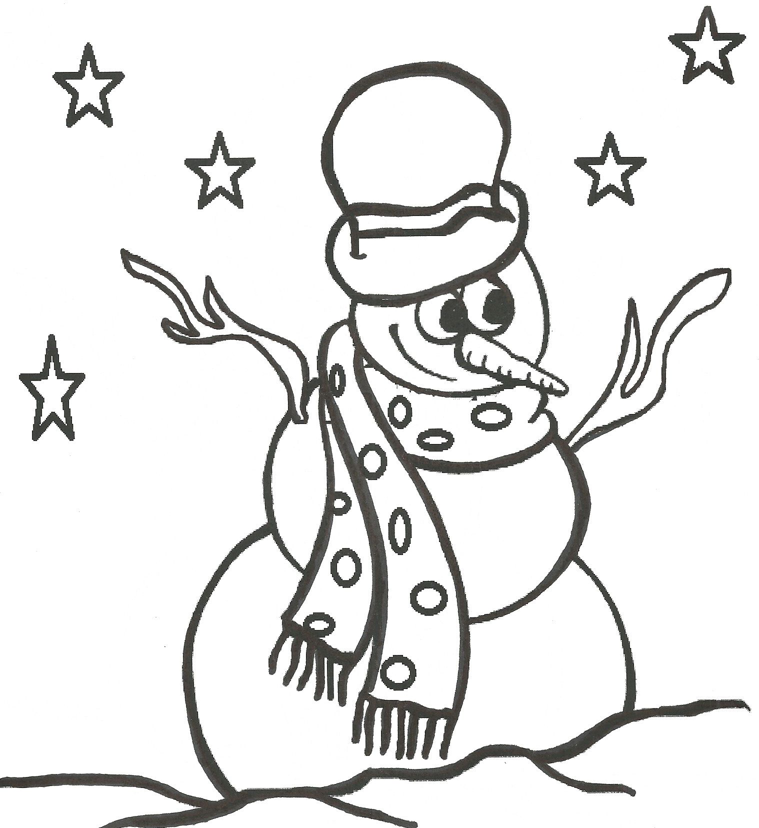Snowman In The Christmas Day Coloring Pages Coloring Pages For ...