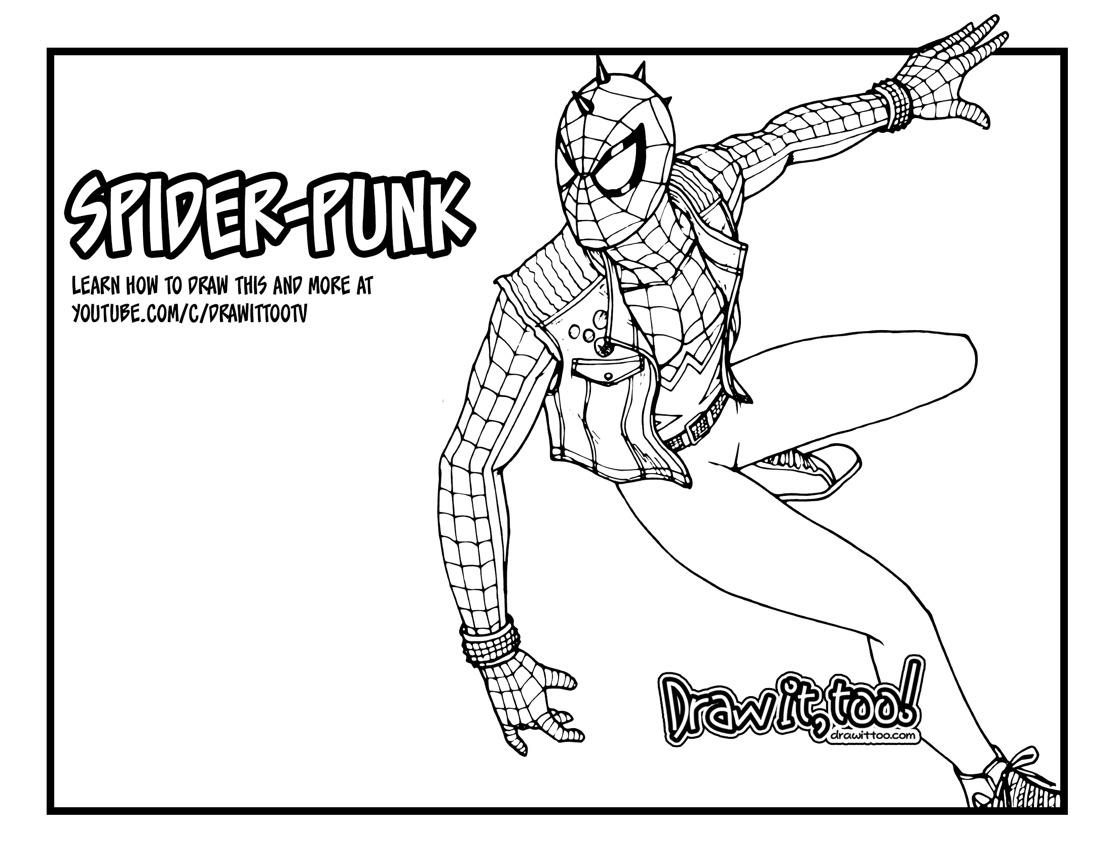To Draw Spider Punk Man Ps4 Drawing Tutorial Coloring 9th Grade Math Quiz  Toru Kumon Spider Man Ps4 Coloring Pages Coloring Pages lattice math  problems xtra math number sequence puzzles math reviewer