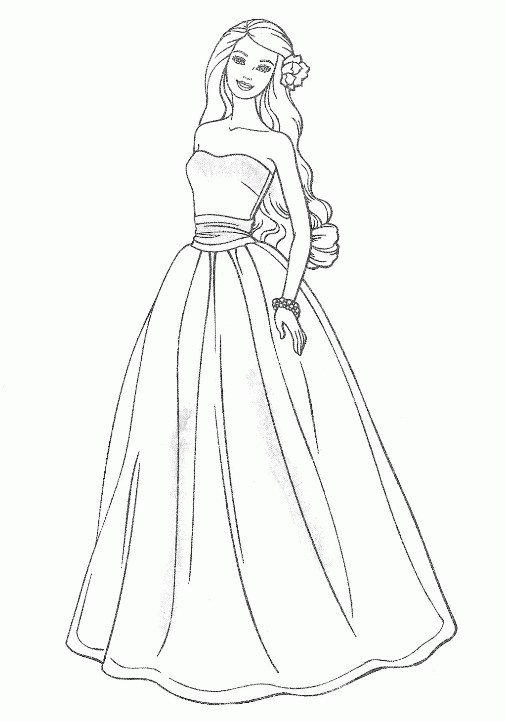 Wedding Dresses - Coloring Pages for Kids and for Adults