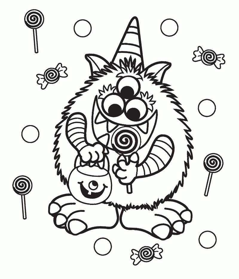 Candy Halloween Coloring Pages - Coloring Pages For All Ages