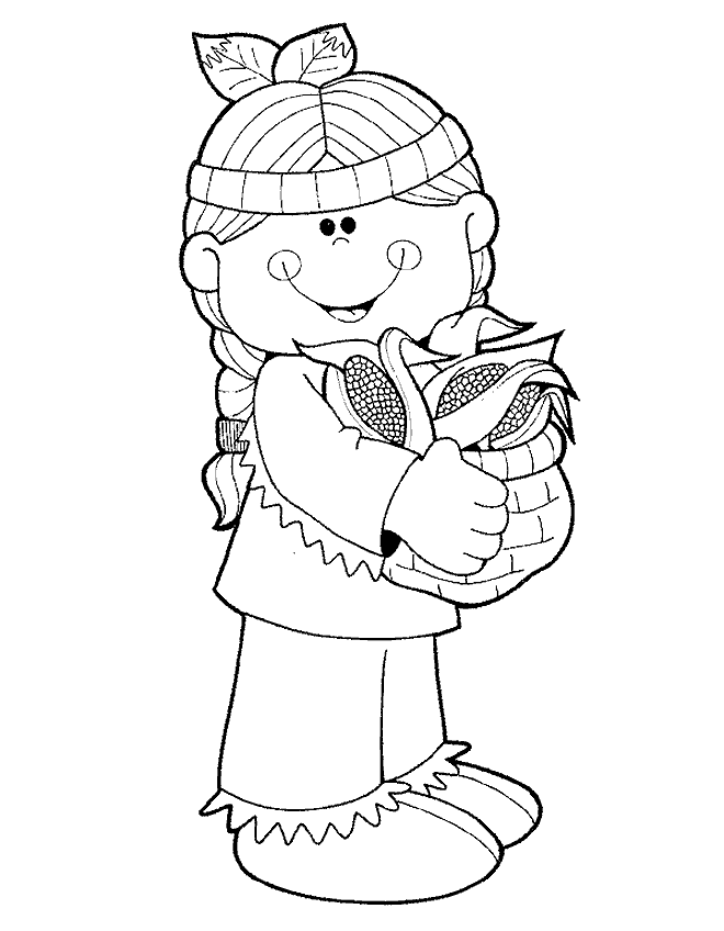 Thanksgiving Coloring Pages Of Native Americans Of Indian Men ...
