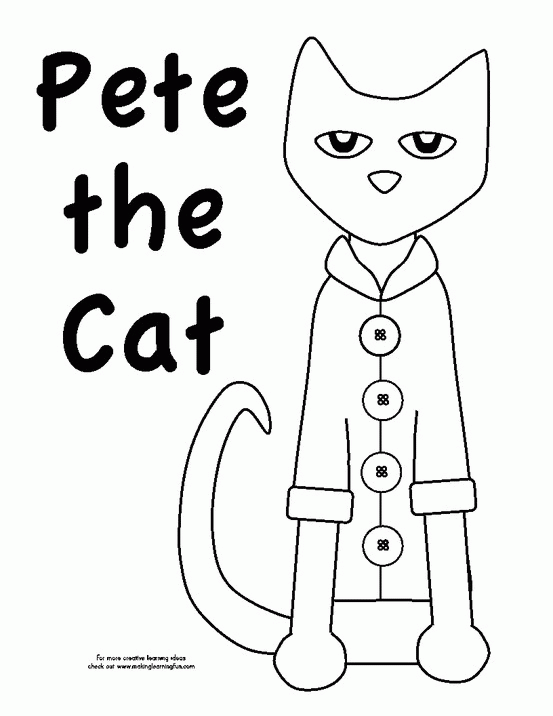 Pete The Cat Printable Coloring Page