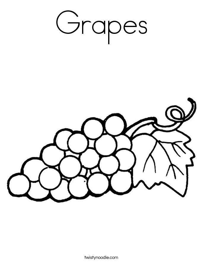 Grapes Coloring Page - Twisty Noodle