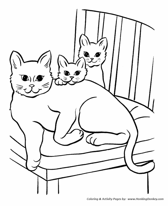 Pet Cat Coloring Pages | Free Printable Pet Coloring Pages and Activity  sheets for Pre-K Kids | HonkingDonkey