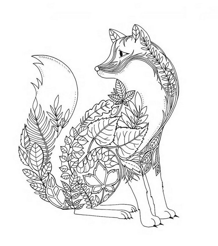 Printable Detailed Fox Coloring Pages