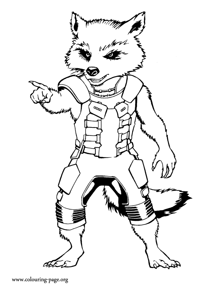 Guardians of the Galaxy - Rocket Raccoon coloring page