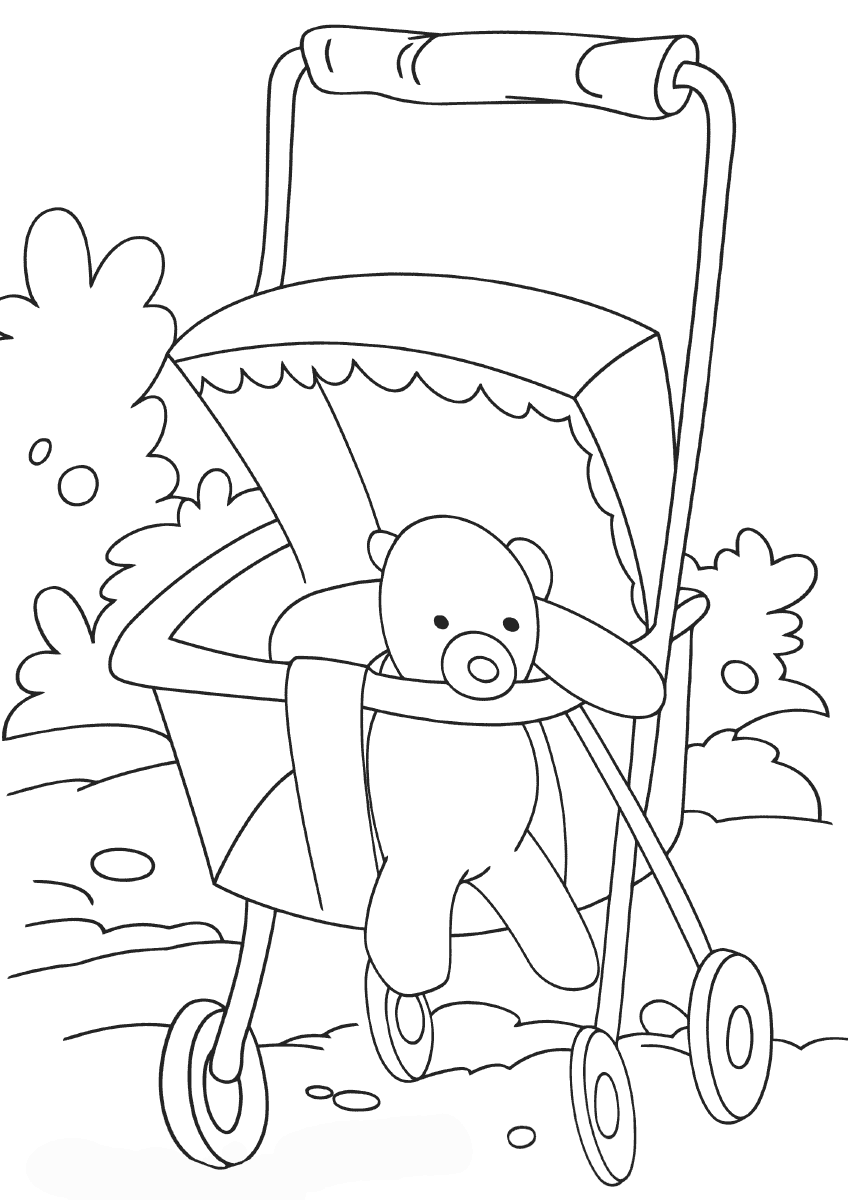 Stroller coloring pages | Coloring pages to download and print