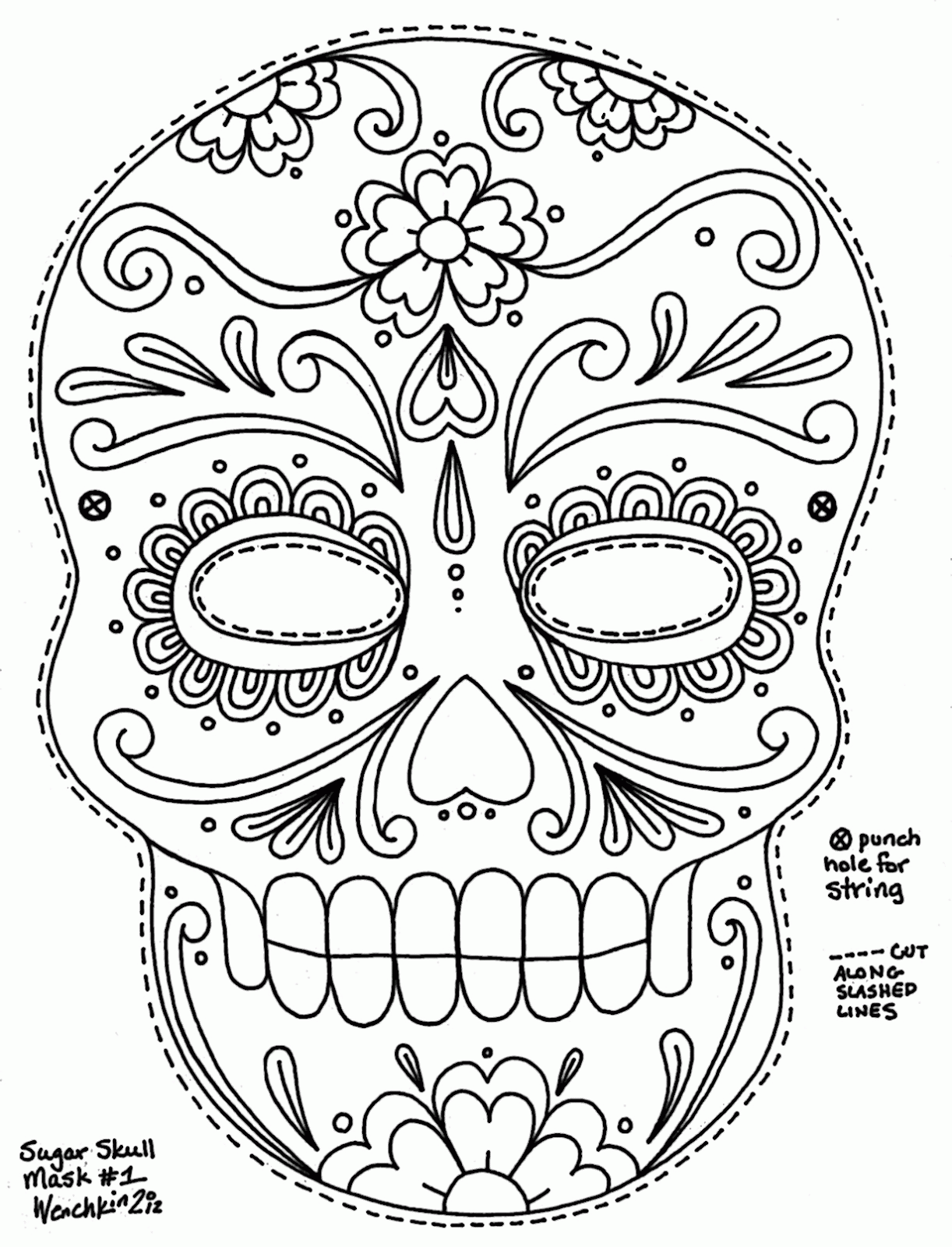 coloring pages of sugar skulls - High Quality Coloring Pages
