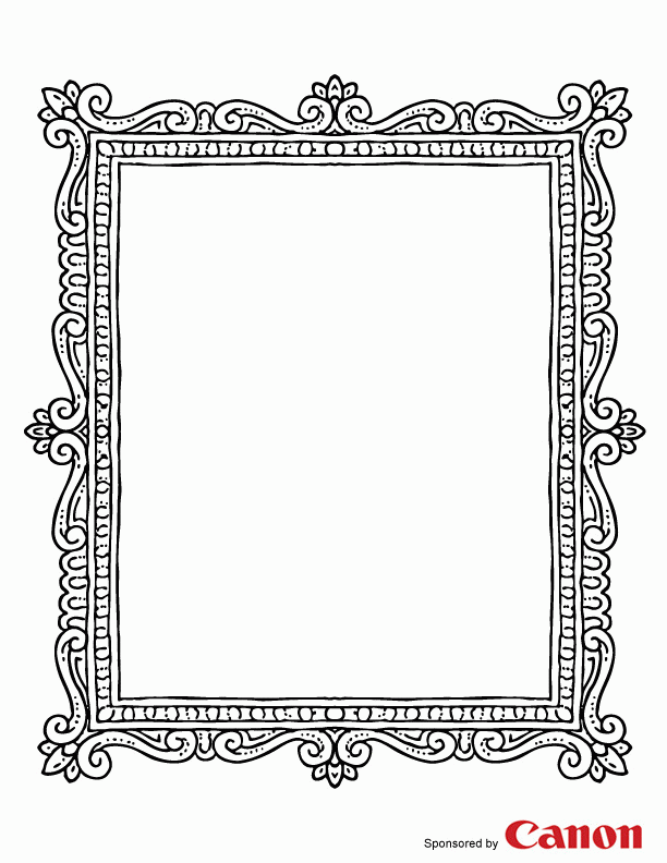Picture Frame Color Pages - High Quality Coloring Pages