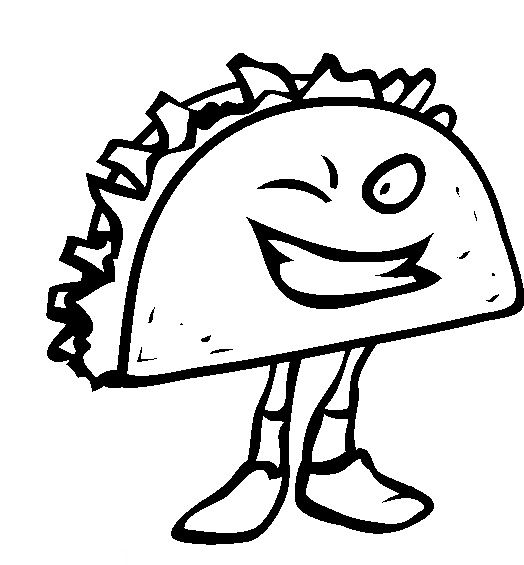 Junk Food Taco Coloring Pages | Coloring pages, Food coloring pages