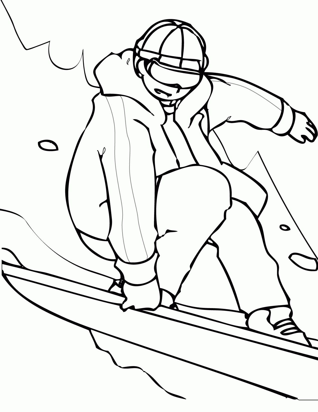 Snowboarding Coloring Page - Handipoints