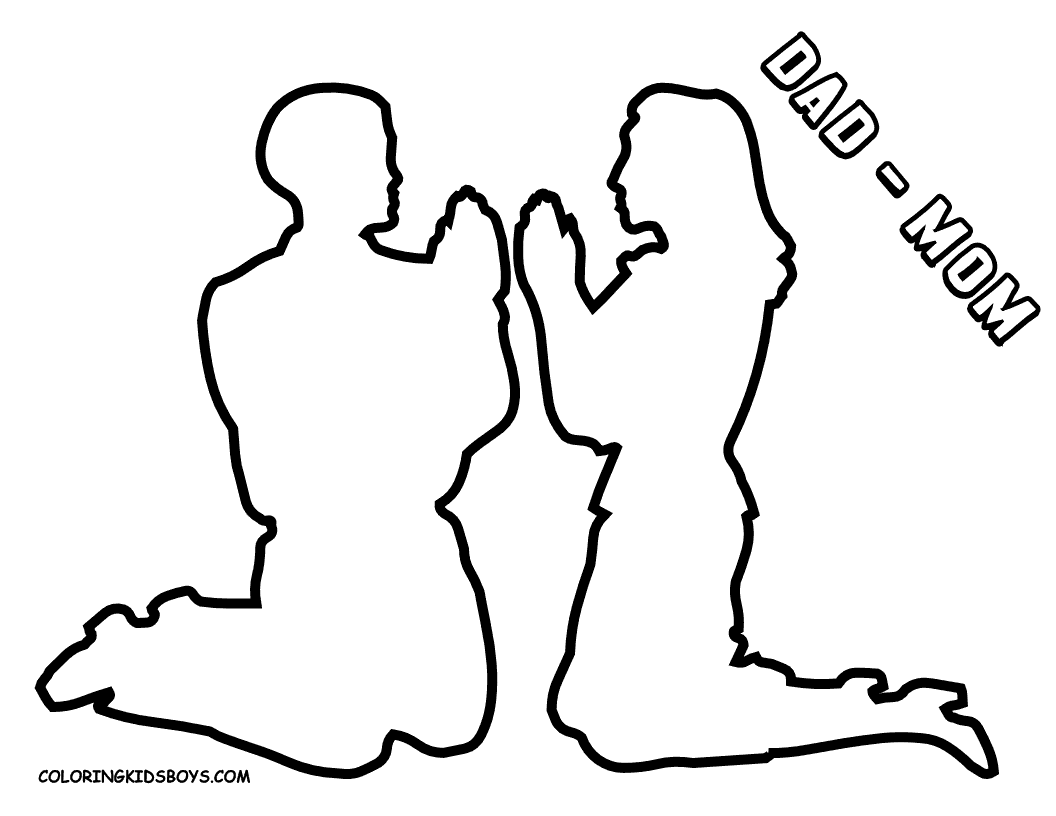 Love Each Other Dad And Mom Coloring Pages Free Printable