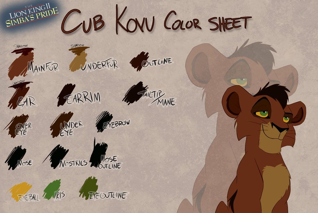 The Lion King color sheets by Takadk on DeviantArt