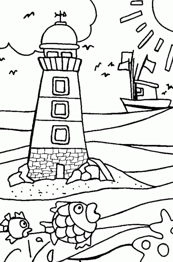 Simple Way to Color Lighthouse Coloring Pages - Toyolaenergy.com