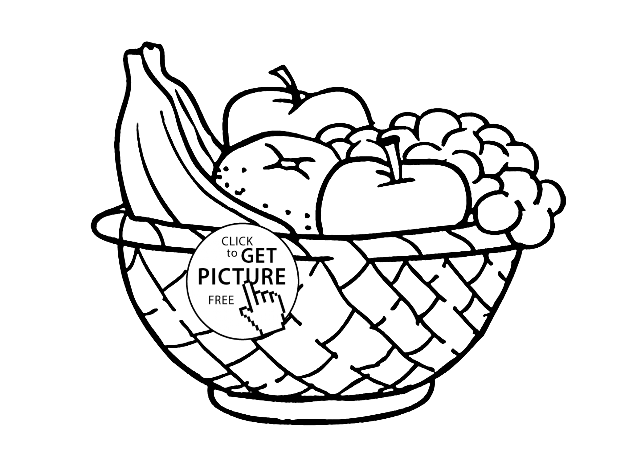 A Bowl of Fruits coloring page for kids, fruits coloring pages ...