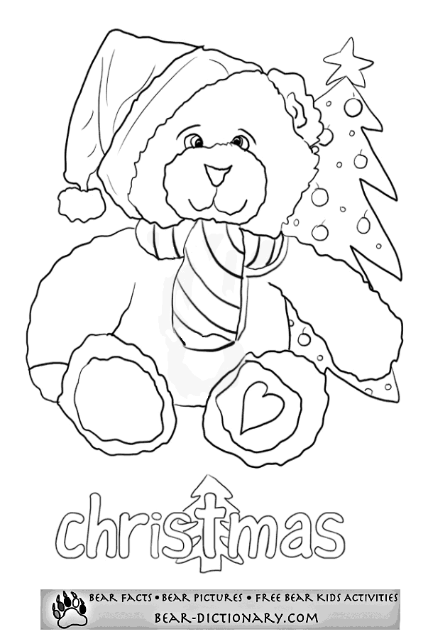 Merry Christmas Bears Coloring Sheet,Toby