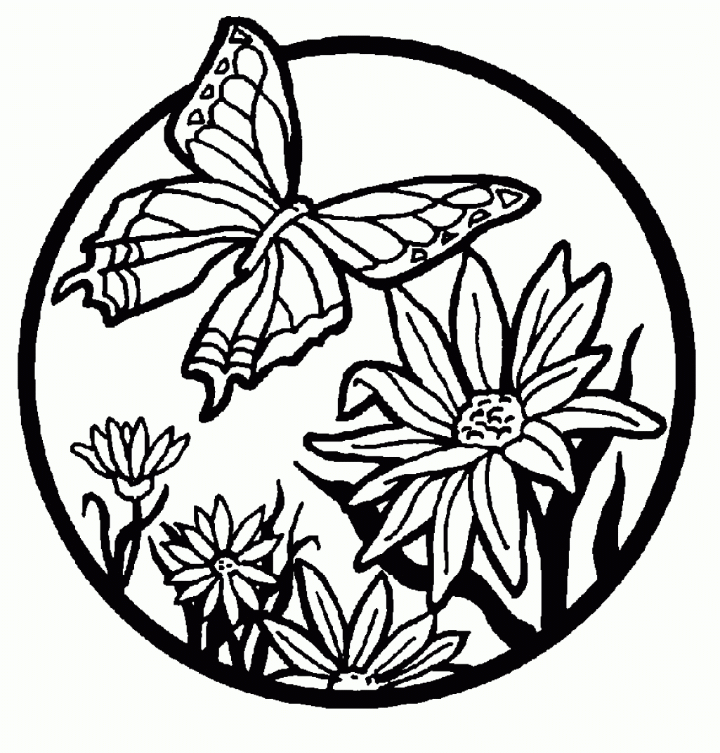 Butterfly Garden Coloring Pages Free Printable Butterfly Coloring ...