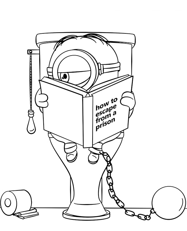 Minion funny coloring page to print or download for children