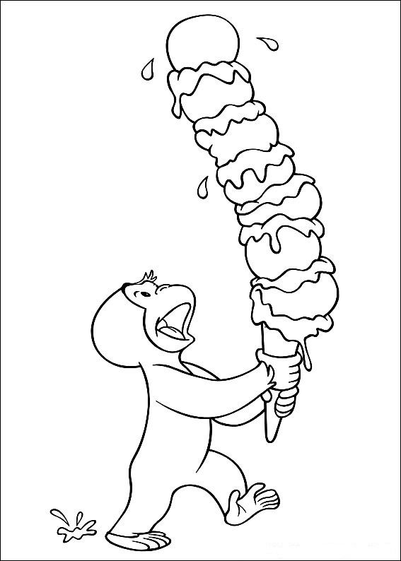 Easy Curious George Coloring Pages On Coloring Book - Free ...