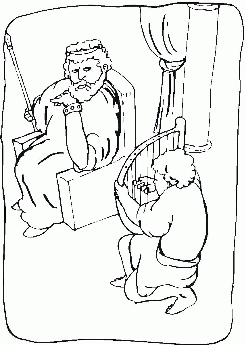 David And Saul Coloring Page In The Cave