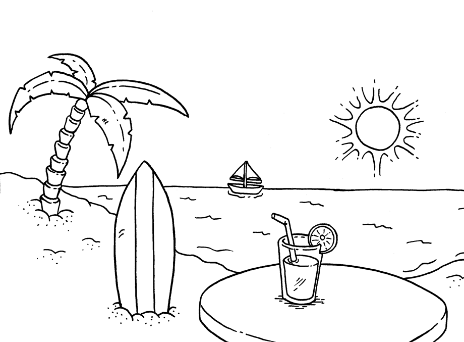 Beach Coloring Pages - Colorine.net | #9683