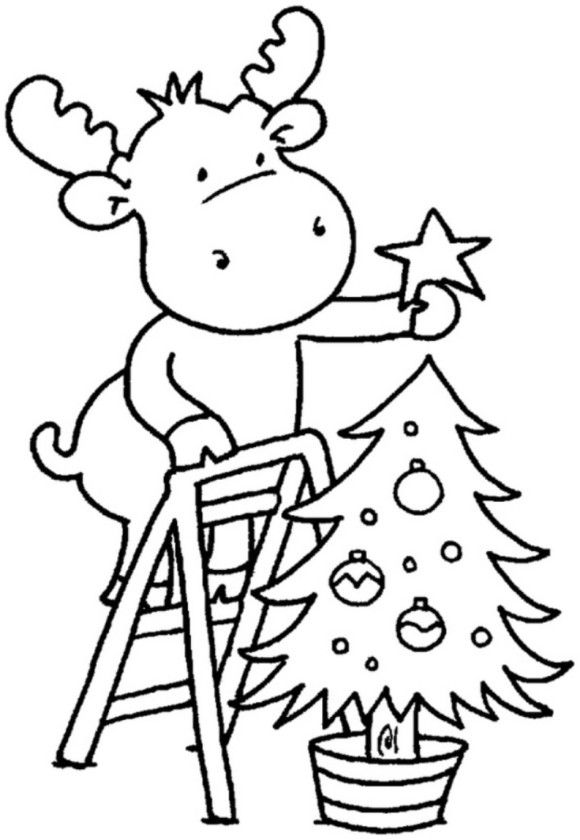 Christmas Tree Coloring Pages For Children | Christmas Coloring ...