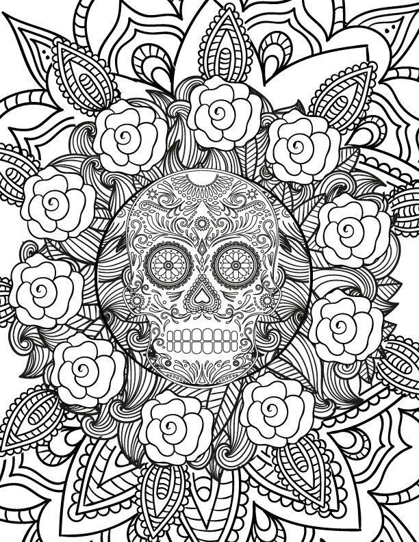 Free Spooky Halloween Adult Coloring Page - Nerdy Foodie Mom