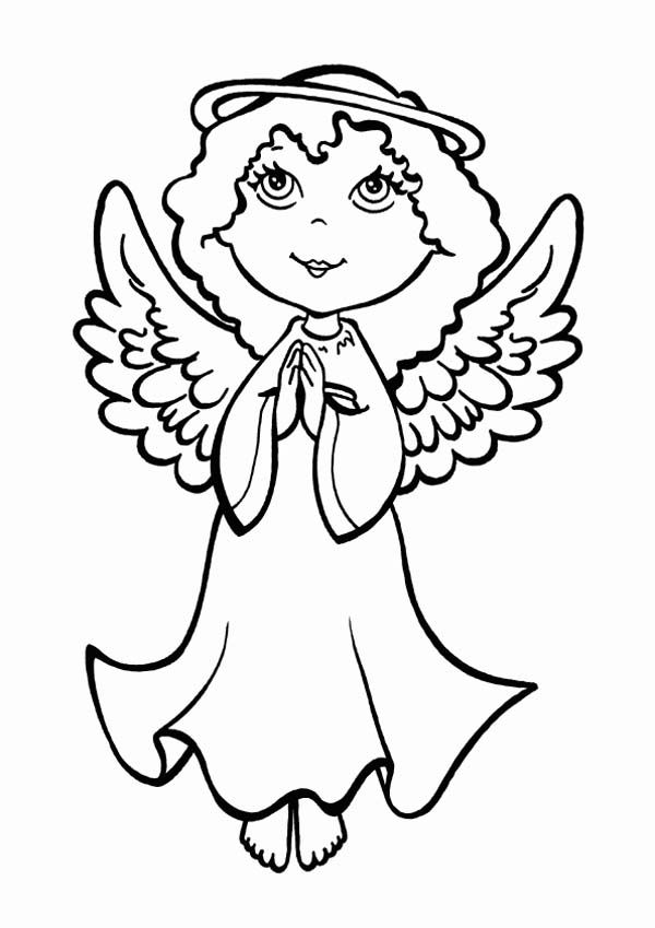 Coloring Pages Christmas Angels - Coloring Page