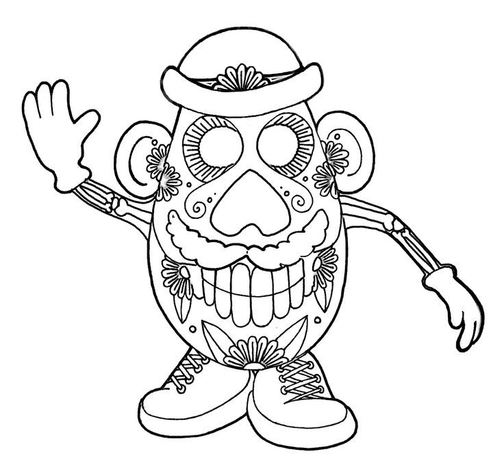 Dia De Los Muertos Skull Coloring Pages | Printable Coloring Pages ...
