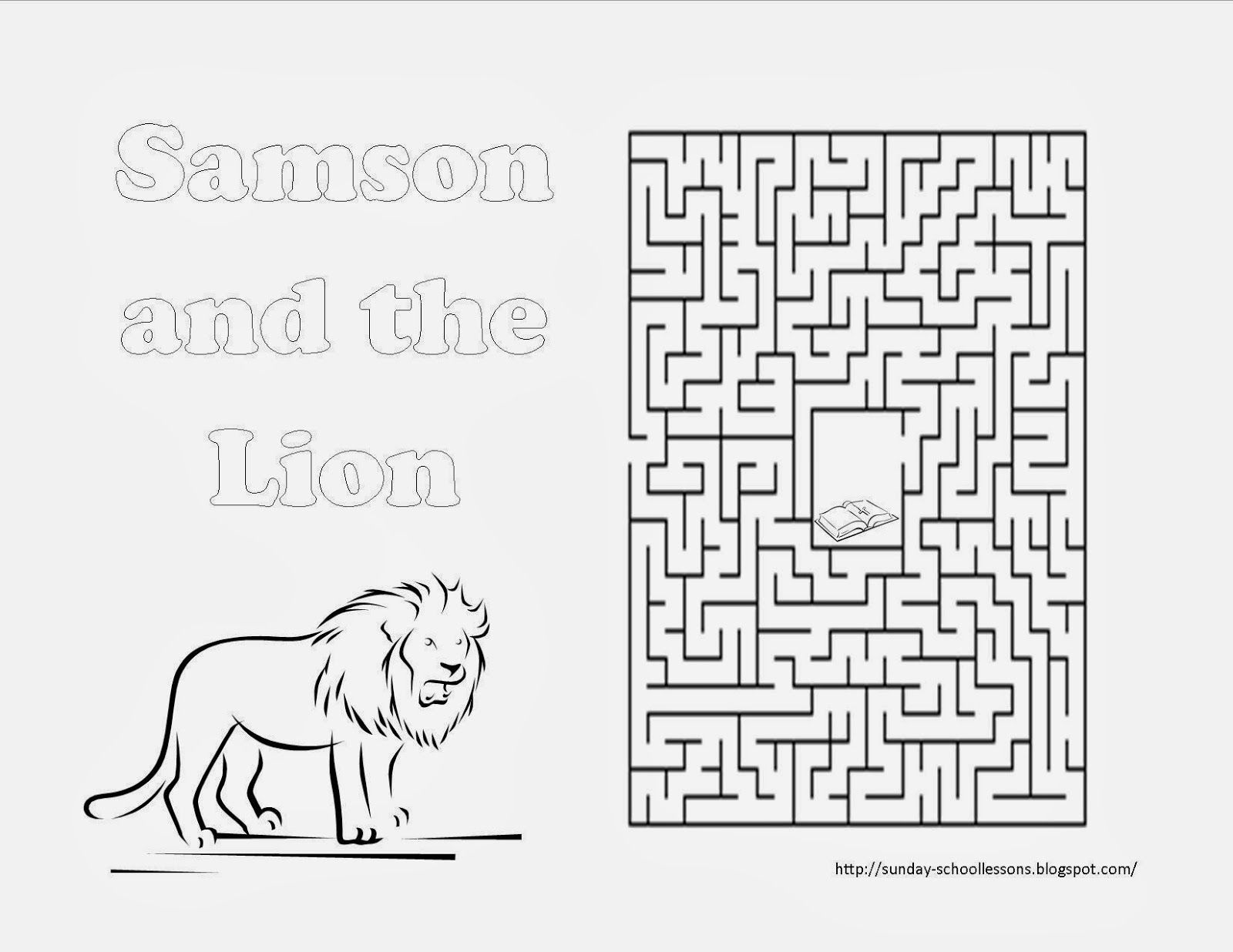 Samson and the Lion Maze - Sunday School Activity ~ Sunday School ...
