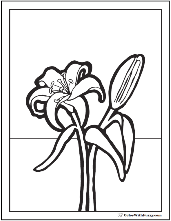 Lily Coloring Pages: Customize 12+ PDF Printables