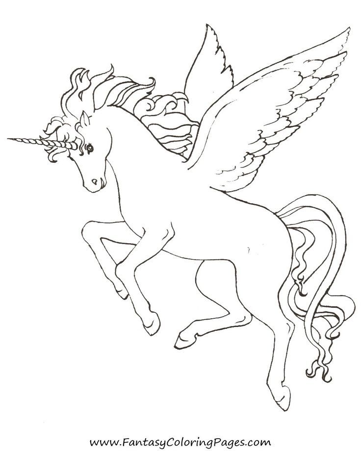 Pegasus Pictures To Color - Coloring Pages for Kids and for Adults