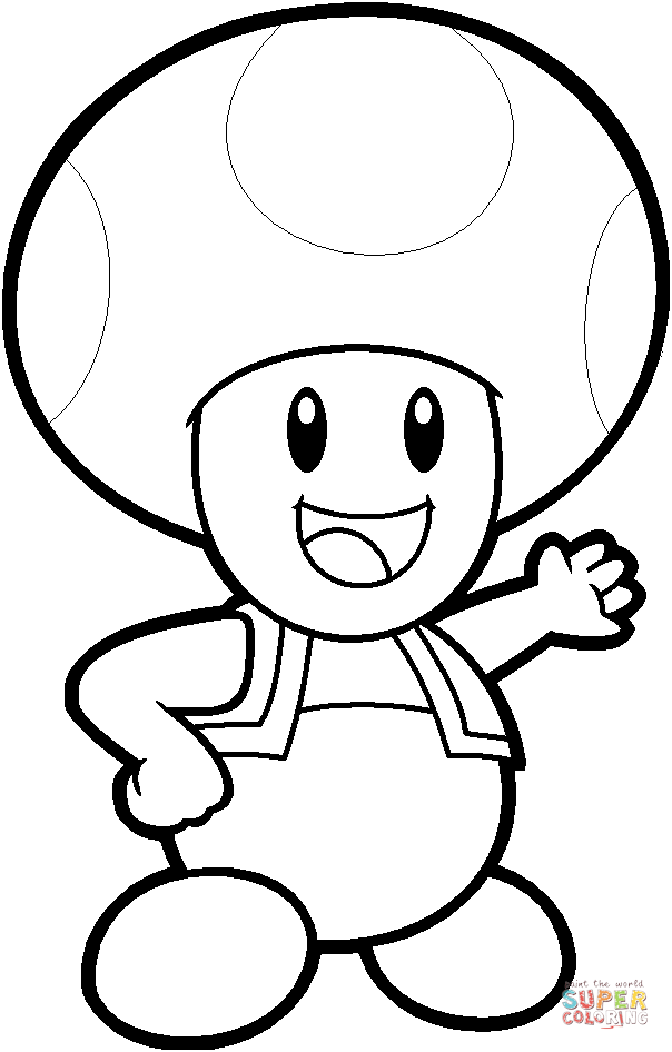 Toad from Mario Bros. coloring page | Free Printable Coloring Pages