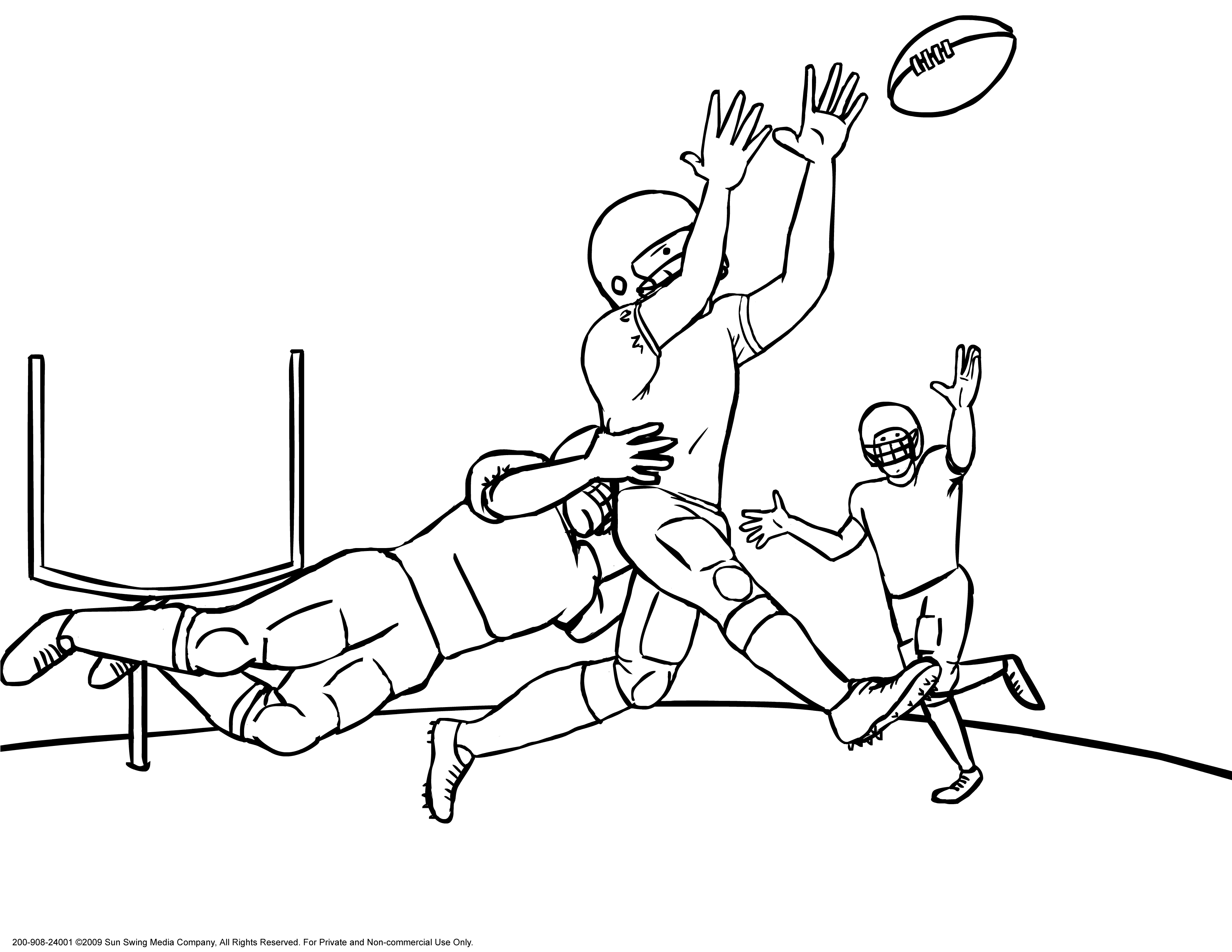 Jumping for the Football Coloring Page