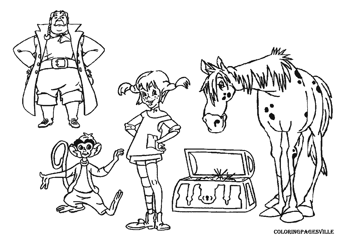 Pippi Longstocking Coloring Page