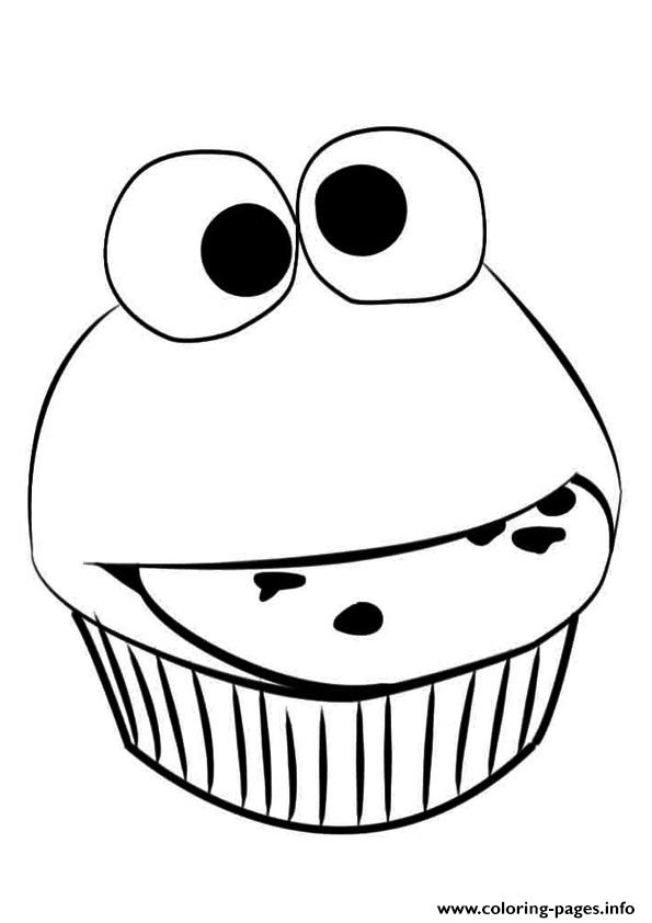 Print funny cupcake Coloring pages