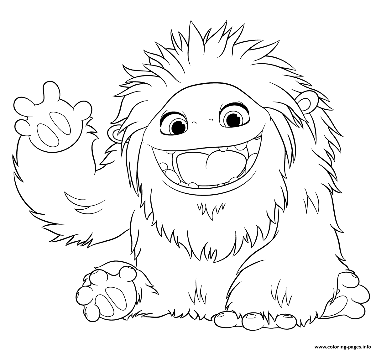 Abominable Yeti Kids Animation Coloring Pages Printable