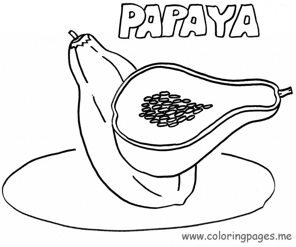 papaya, coloring sheets - Google Search | Coloring sheets, Papaya
