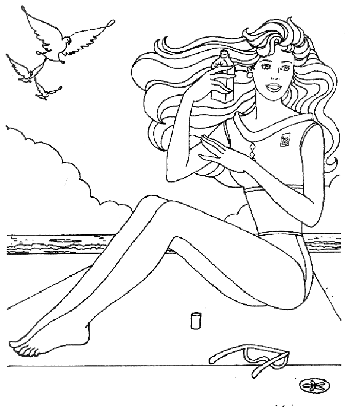 barbie coloring 80s - Clip Art Library
