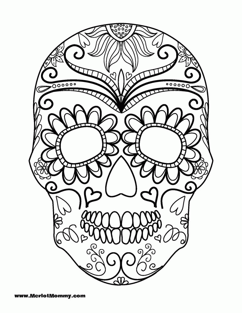Sugar Skull Coloring Pages To Print - High Quality Coloring Pages
