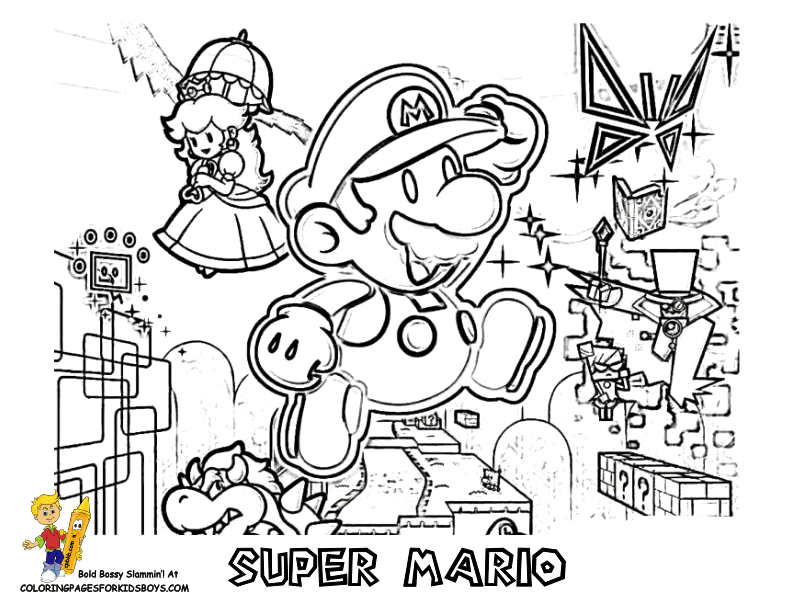 Mario Bros Coloring | Super Mario Bros| Free Coloring Pages ...