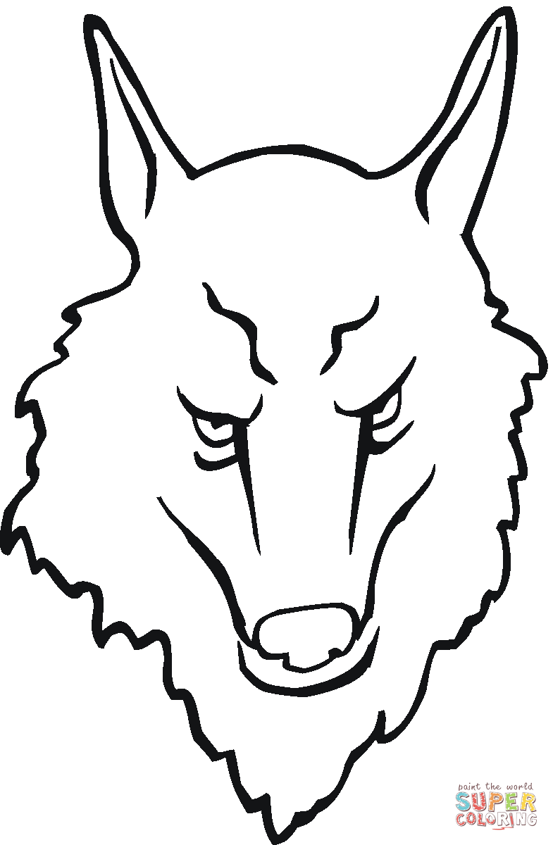 Wolf Face Coloring Page