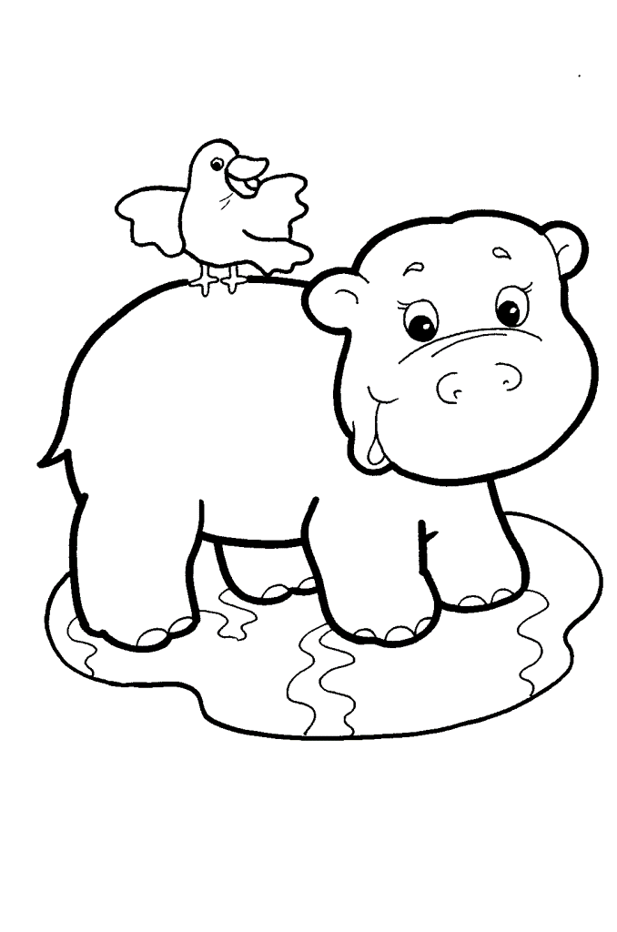Cartoon Baby Zoo Animals Coloring Pages - Coloring Pages For All Ages