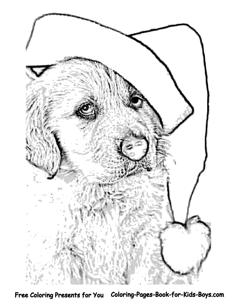 Christmas Puppy Coloring Pages Sheets Of Christmas Pup Christmas ...
