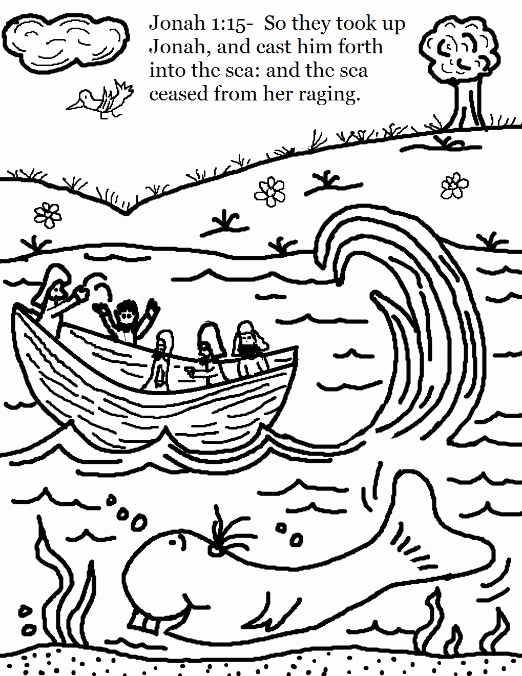 Jonah And The Whale Coloring Pages | Forcoloringpages.com
