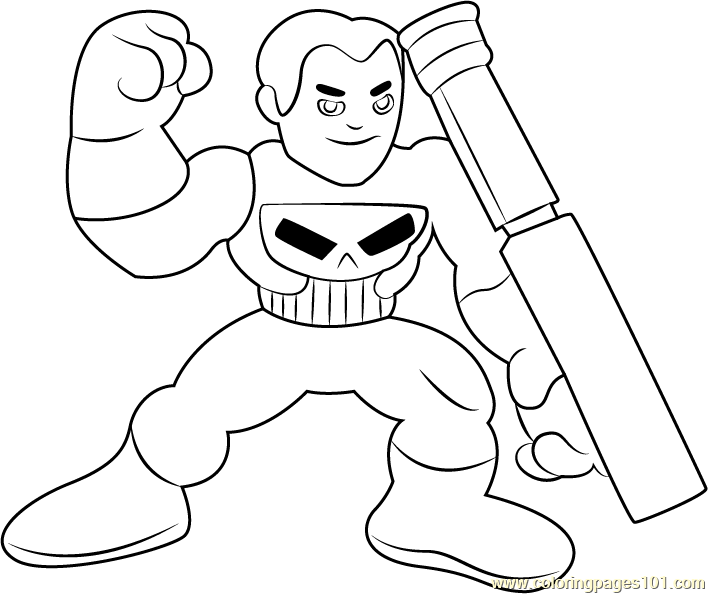 Punisher Coloring Page - Free The Super Hero Squad Show Coloring Pages :  ColoringPages101.com