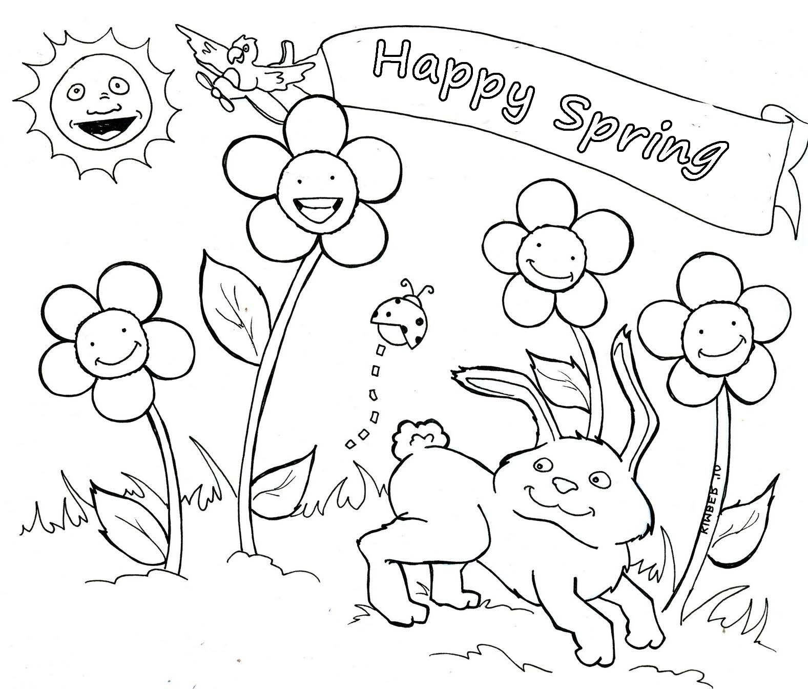 Welcome To Spring Seosen Coloring Pages Kids Happy Printable