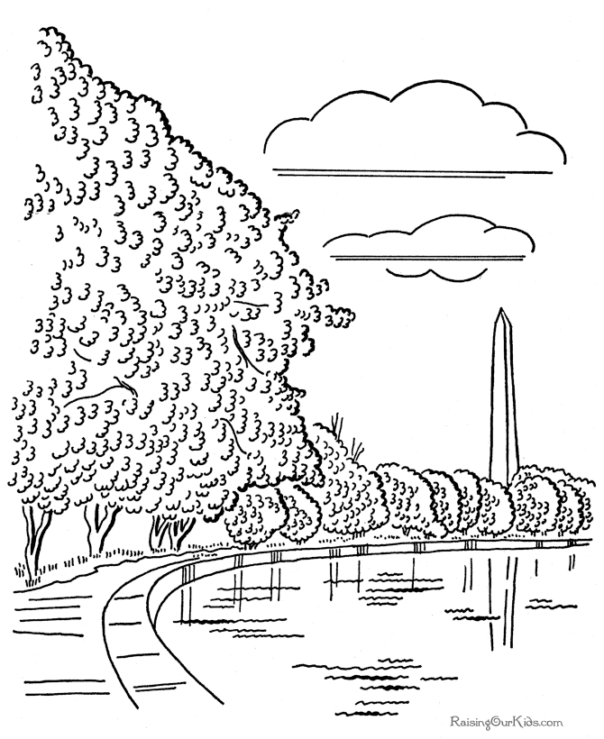 Historic Places - Patriotic coloring pages and pictures for kids