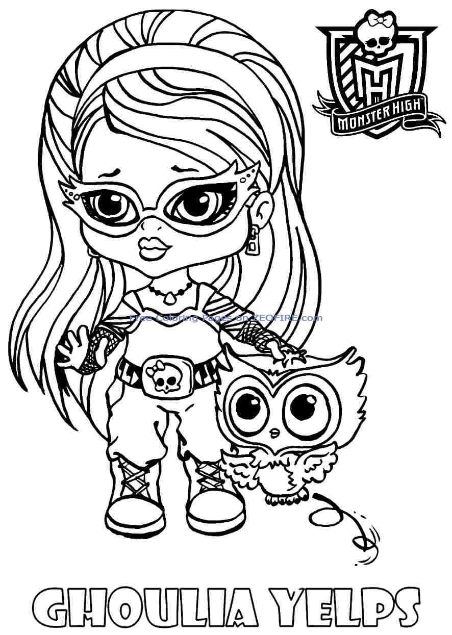 Free Monster High Baby Ghoulia Yelps Cartoon Coloring Pages ...